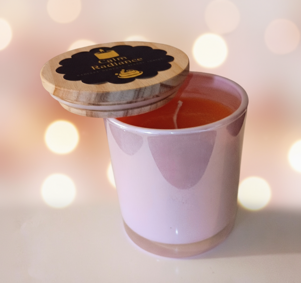 Pink Glass Candle